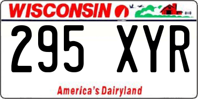 WI license plate 295XYR