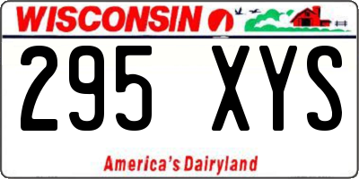 WI license plate 295XYS