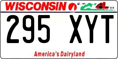 WI license plate 295XYT