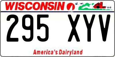 WI license plate 295XYV