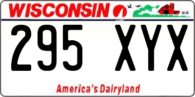 WI license plate 295XYX