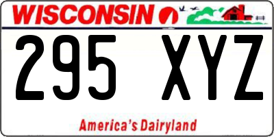 WI license plate 295XYZ