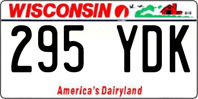 WI license plate 295YDK