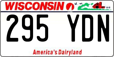 WI license plate 295YDN