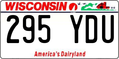 WI license plate 295YDU