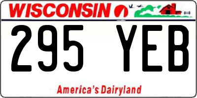 WI license plate 295YEB