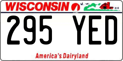 WI license plate 295YED
