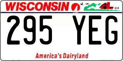 WI license plate 295YEG