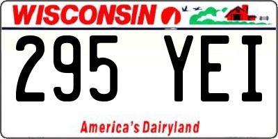 WI license plate 295YEI