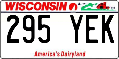 WI license plate 295YEK