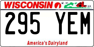WI license plate 295YEM