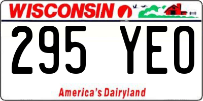 WI license plate 295YEO