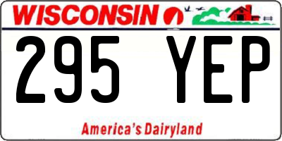 WI license plate 295YEP
