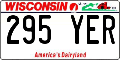 WI license plate 295YER