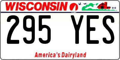 WI license plate 295YES