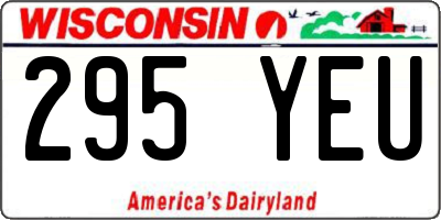WI license plate 295YEU