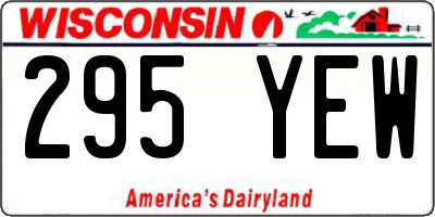 WI license plate 295YEW