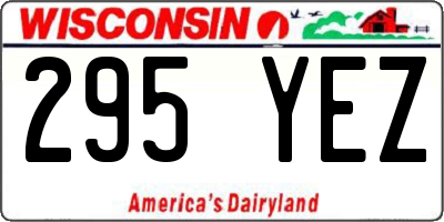 WI license plate 295YEZ