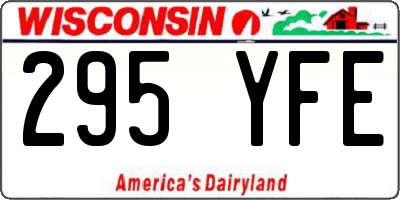 WI license plate 295YFE