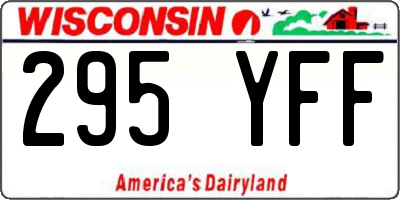 WI license plate 295YFF