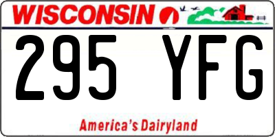 WI license plate 295YFG