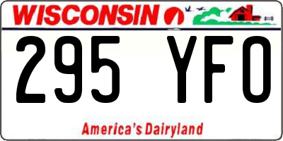 WI license plate 295YFO