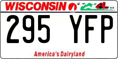 WI license plate 295YFP