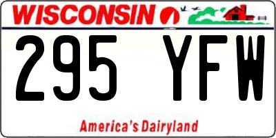 WI license plate 295YFW