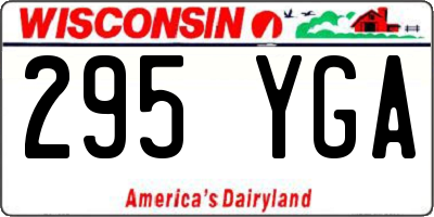 WI license plate 295YGA