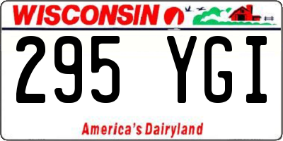 WI license plate 295YGI
