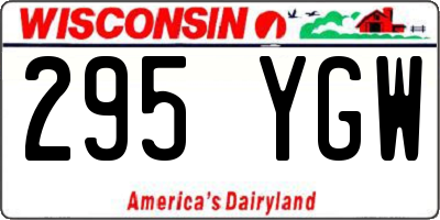 WI license plate 295YGW