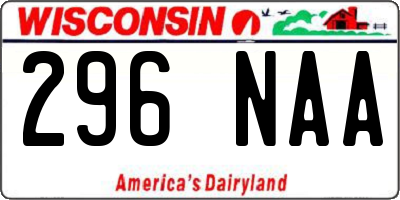 WI license plate 296NAA