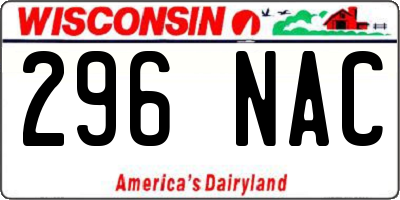 WI license plate 296NAC