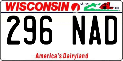 WI license plate 296NAD