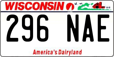 WI license plate 296NAE