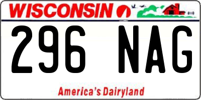 WI license plate 296NAG