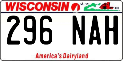 WI license plate 296NAH