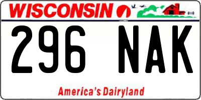 WI license plate 296NAK