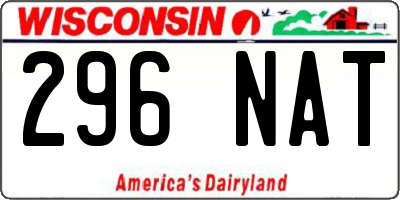 WI license plate 296NAT