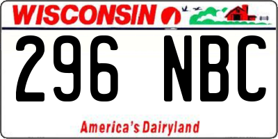 WI license plate 296NBC