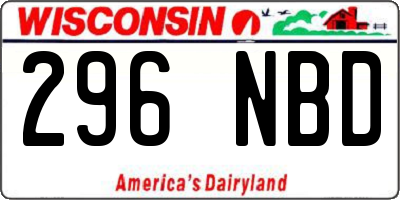 WI license plate 296NBD