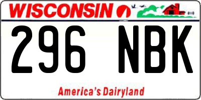 WI license plate 296NBK