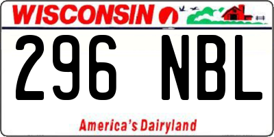 WI license plate 296NBL