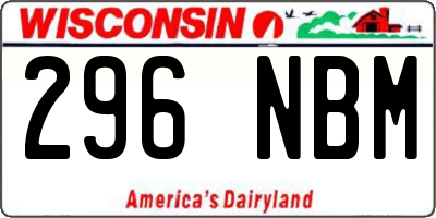 WI license plate 296NBM