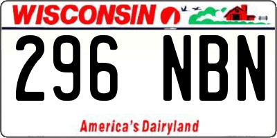 WI license plate 296NBN