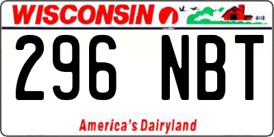 WI license plate 296NBT