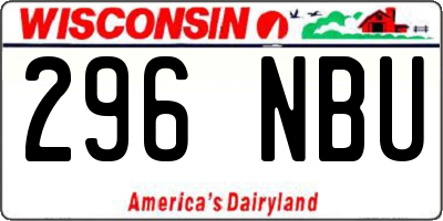 WI license plate 296NBU