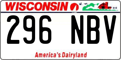 WI license plate 296NBV
