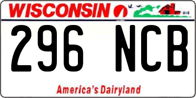 WI license plate 296NCB