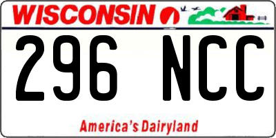 WI license plate 296NCC